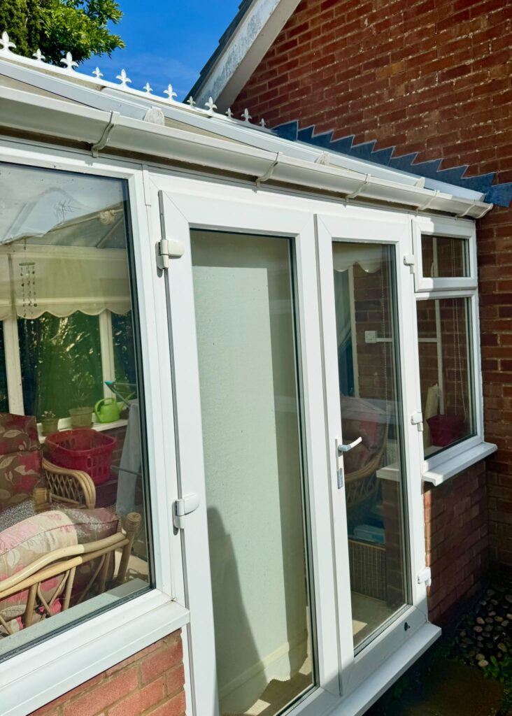 Sparkling clean conservatory windows after cleaning